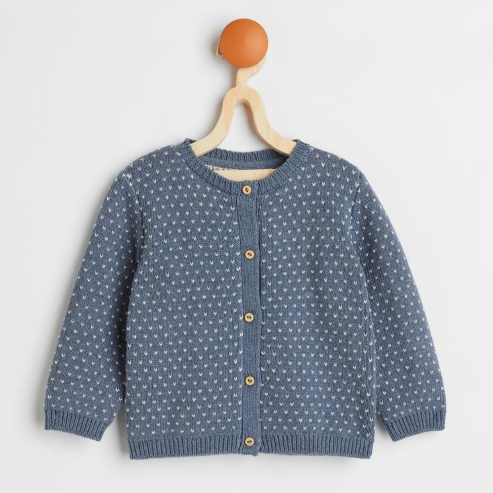 Knitted organic sweater cardigan